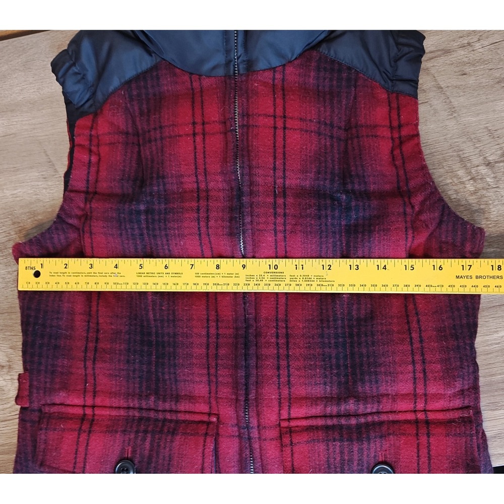Eddie Bauer Vest Womens Medium Plaid Wool Down 550 Insulated Puffer Yukon Jacket - Picture 14 of 16